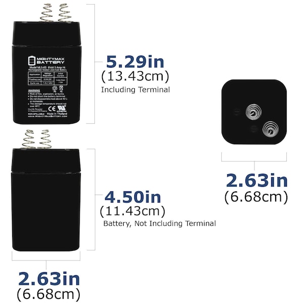 6V 5AH SLA Replacement Battery Compatible With Dorcy Luminator - 10PK